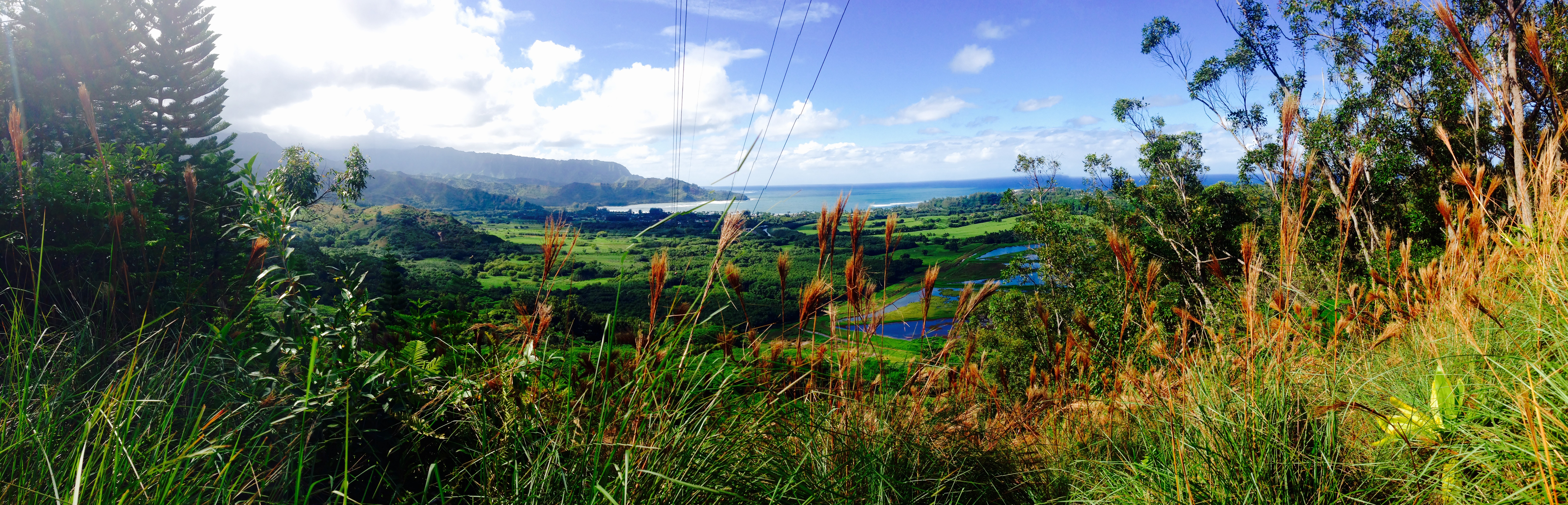 Hanalei Bay Blue Ocean and Green of the Valley